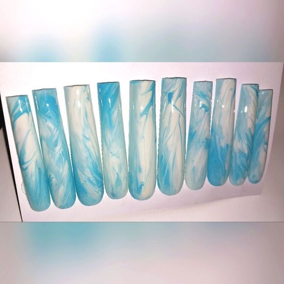 Hand crafted custom 10pc xxl long acrylic press on nails sz large - Picture 8 of 11
